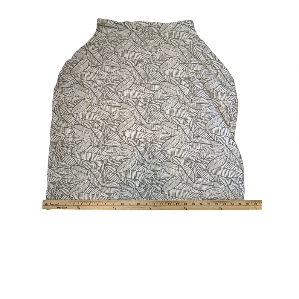 Aden + Anais Nursing Cover Grey White Leaf Print OS Cotton Spandex Breastfeeding